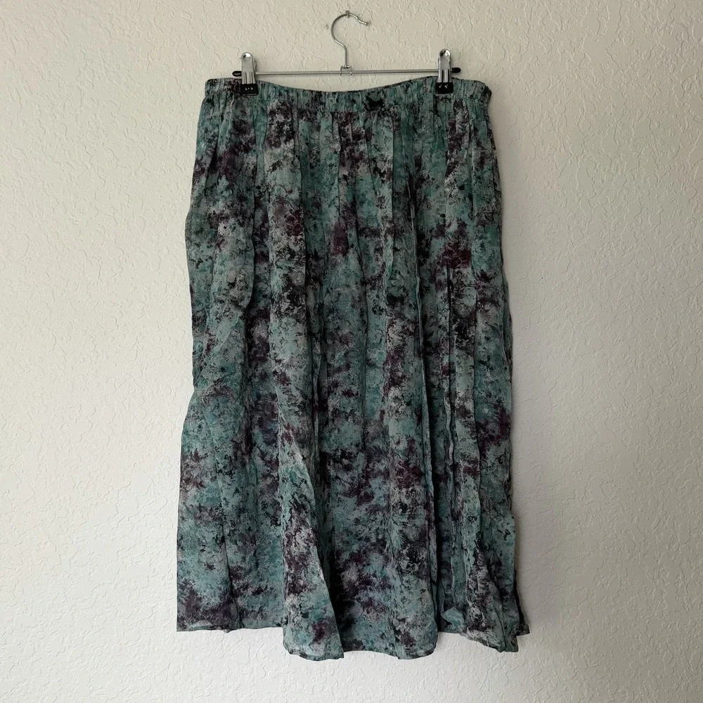 Vtg 90s Y2K Carole Little Midi Skirt Sz 14 Sheer Boho Fairy Whimsy Indie Grunge